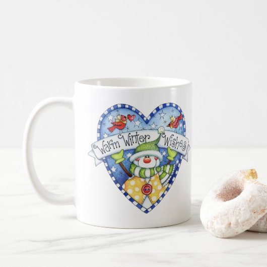 Warme Winterwünsche Kaffeetasse (Mit Donut)