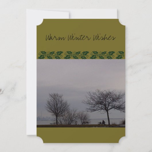 Warme Winterwünsche (mit Hund) von RoseWrites Einladung (Vorderseite)