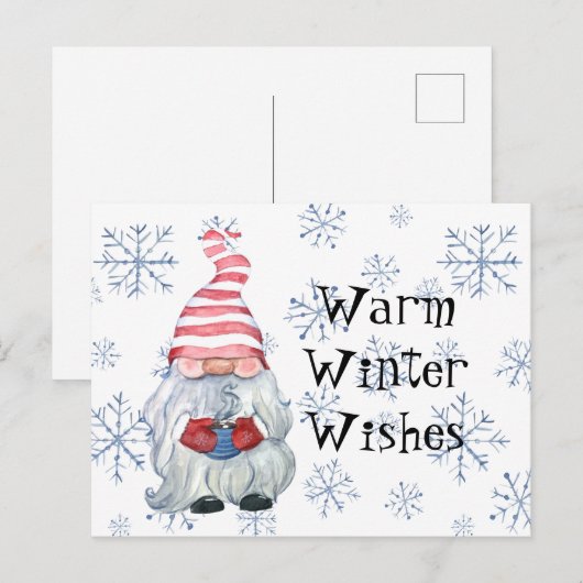 Warme Winterwünsche Postkarte (Vorne/Hinten)
