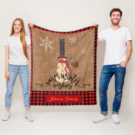 Warme Winterwünsche - Snowman Fleecedecke