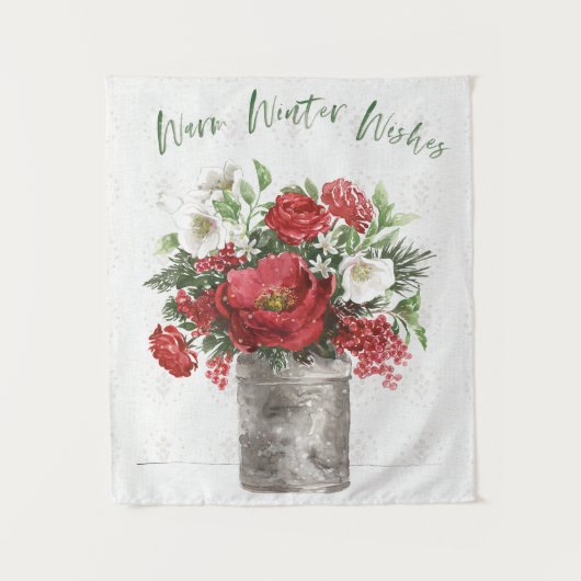 Warme Winterwünsche Wandteppich (Vorderseite)