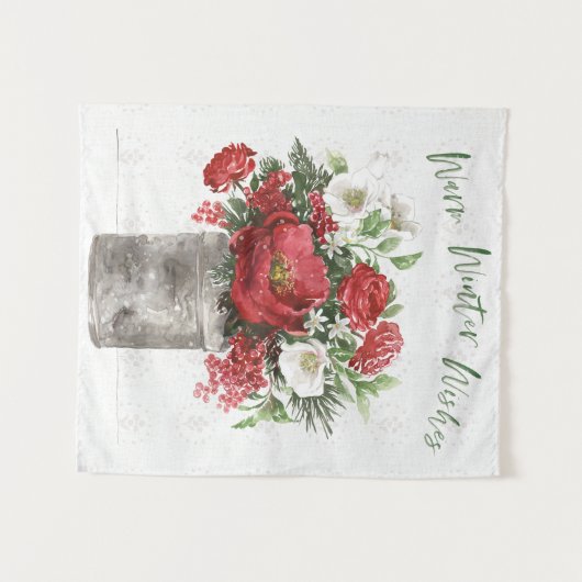 Warme Winterwünsche Wandteppich (Vorderseite (Horizontal))