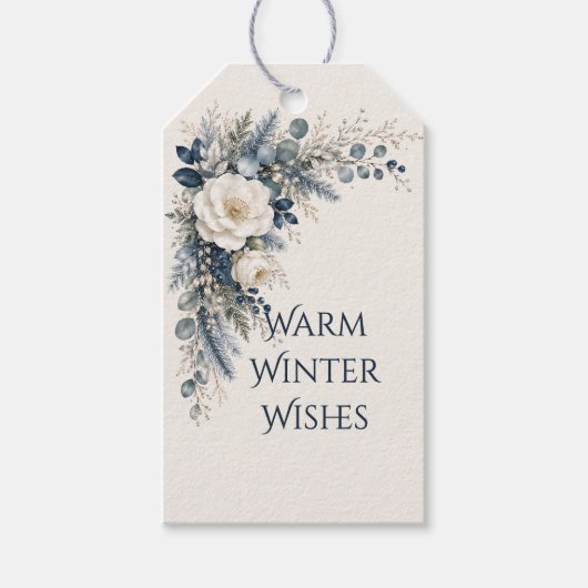 Warme Winterwünsche Winter Botanischer Mondbeglück Geschenkanhänger (Vorderseite)