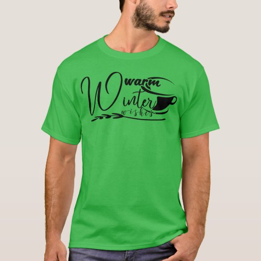 Warme Winterwünsche Zitat retro T-Shirt (Vorderseite)