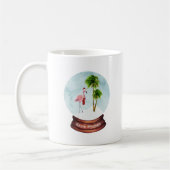 Warme Wishs Flamingo Palm Trees Snow Globe Kaffeetasse (Links)