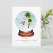 Warme Wishs Flamingo Snow Globe Weihnachten (Stehend Vorderseite)