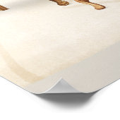 Warme Wohnzimmerszene mit grünem Stuhl Poster (Ecke)