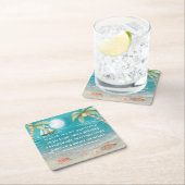 Warme Wonderland Tropical Beach Weihnachten Rechteckiger Pappuntersetzer (Vor Ort)