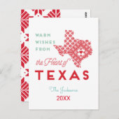 Warme Wünsche aus dem Herzen von Texas Postkarte (Vorne/Hinten)