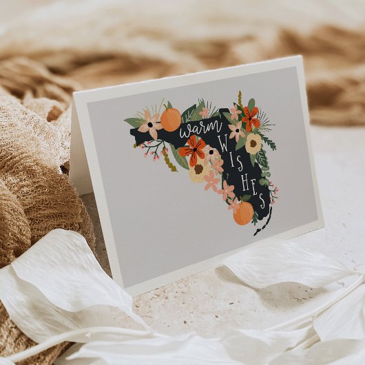 Warme Wünsche aus der Florida-Notizkarte| Grau Karte