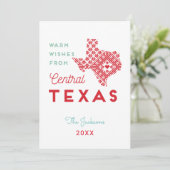 Warme Wünsche aus der Mitte von Texas Karte (Stehend Vorderseite)