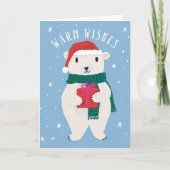 Warme Wünsche Beary Frohe Weihnachtskarte Karte (Vorderseite)