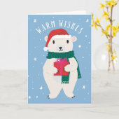 Warme Wünsche Beary Frohe Weihnachtskarte Karte (Gelbe Blume)