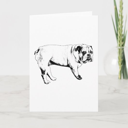 Warme Wünsche Bulldog-Karte Karte (Vorderseite)