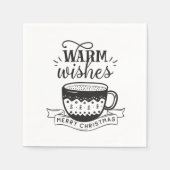 Warme Wünsche Cup heißer Kaffee Cocoa Weihnachten Serviette (Vorderseite)