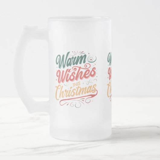 Warme Wünsche Dieses Weihnachten - Mattierte Glass Mattglas Bierglas (Links)