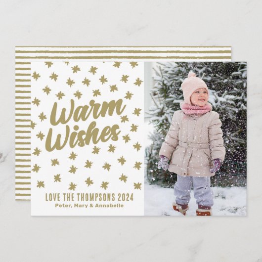 Warme Wünsche Feiertagskarte (Vorne/Hinten)
