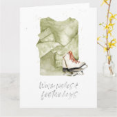 Warme Wünsche & festliche Umarmungen Wasserfarbkar Karte (Gelbe Blume)