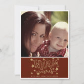 Warme Wünsche Foto Urlaub / Weihnachtskarte Einladung (Vorderseite)