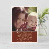 Warme Wünsche Foto Urlaub / Weihnachtskarte Einladung (Stehend Vorderseite)