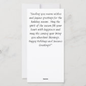 Warme Wünsche: Frohe Festtage Feiertagskarte (Rückseite)