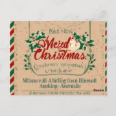 "Warme Wünsche für ein frohes Weihnachtsfest und e Postkarte (Rückseite)