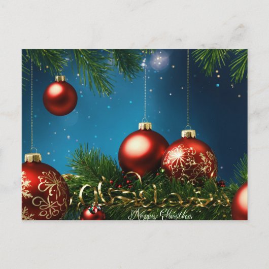 "Warme Wünsche für ein frohes Weihnachtsfest und e Postkarte (Vorderseite)