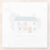 Warme Wünsche gemütliche Feiertage Zuhause Weihnac Glasuntersetzer (Rückseite)