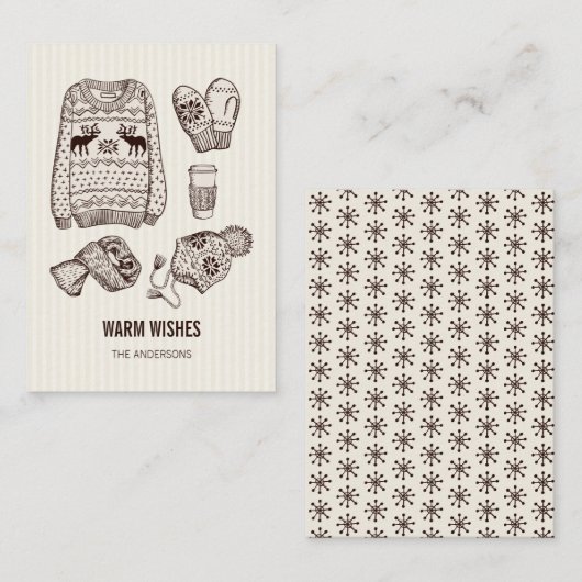 Warme Wünsche Holiday Essentials Mini-Karte Mitteilungskarte (Vorne/Hinten)