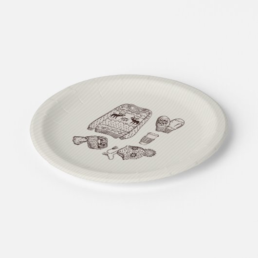 Warme Wünsche Holiday Essentials Papierplatte Pappteller (Schrägansicht)