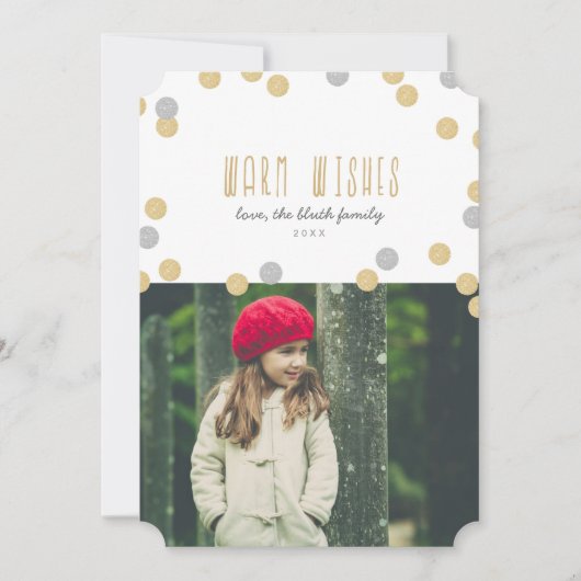 Warme Wünsche Holiday Foto Flachkarte Feiertagskarte (Vorderseite)