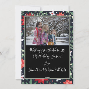 Warme Wünsche Holiday Foto Name Weihnachtskarte Feiertagskarte