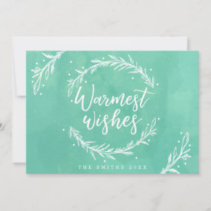 Warme Wünsche Holiday Wreath & Watercolor Feiertagskarte