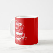 Warme Wünsche Hot Cup Kaffee Cocoa Xmas Red White Kaffeetasse (Vorderseite Links)
