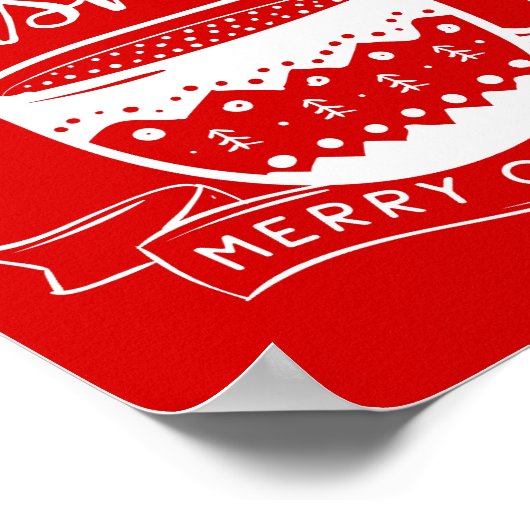 Warme Wünsche Hot Cup Kaffee Cocoa Xmas Red White Poster (Ecke)