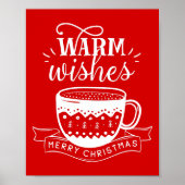 Warme Wünsche Hot Cup Kaffee Cocoa Xmas Red White Poster (Vorne)