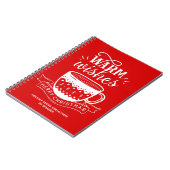 Warme Wünsche Hot-Cup Kaffee Kakao rot Weiß Custom Notizblock (Linke Seite)