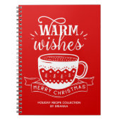 Warme Wünsche Hot-Cup Kaffee Kakao rot Weiß Custom Notizblock (Vorderseite)