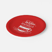 Warme Wünsche Hot Cup Kaffee Kakao rot Weiß Pappteller (Schrägansicht)