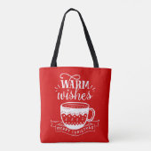 Warme Wünsche Hot Cup Kaffee Kakao rot Weiß Tasche (Rückseite)