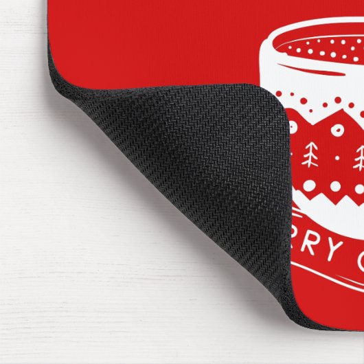 Warme Wünsche Hot Cup Kaffee Kakao rot weißes Lapt Mousepad (Ecke)