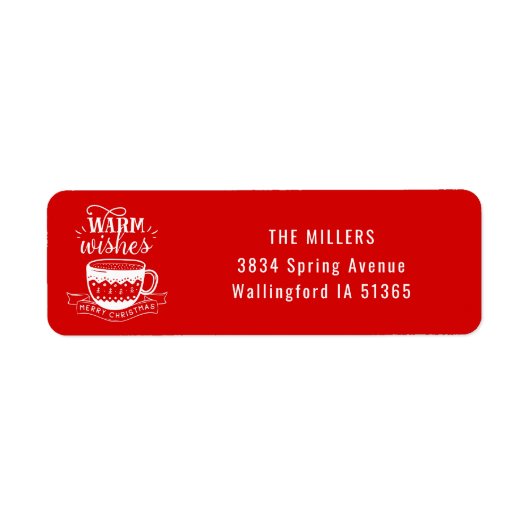 Warme Wünsche Hot Cup Kaffee Kakao Rotes weißes Et (Vorne)