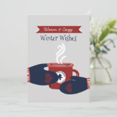 Warme Wünsche Hyge Kaffee Weihnachten (Stehend Vorderseite)