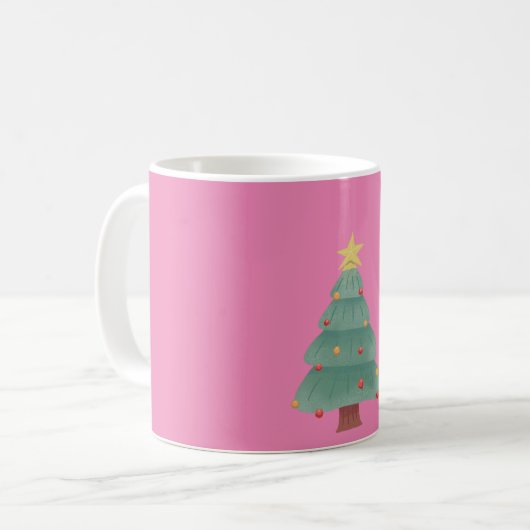 Warme Wünsche in einem Cup: Weihnachts-Fröhliche T Kaffeetasse (Vorderseite Links)