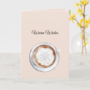 Warme-Wünsche-Kakao-Schneeflocke-Weihnachten Karte