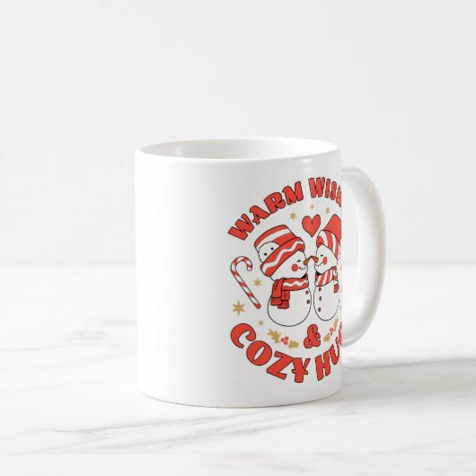 Warme Wünsche & Kuschelige Umarmungen Kaffeetasse (VorderseiteRechts)