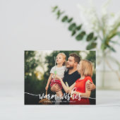 Warme Wünsche mit dem kalligraphischen Foto Weihna Postkarte (Stehend Vorderseite)