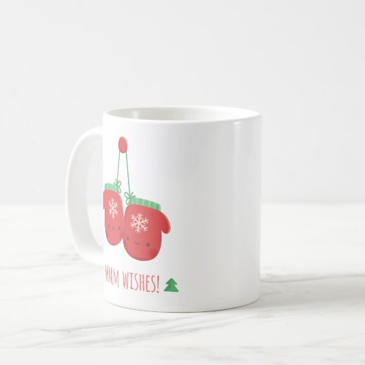 Warme Wünsche Niedliche Weihnachtsschneeflocken Mi Kaffeetasse (Vorderseite Links)