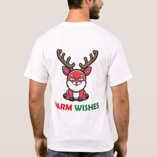 Warme Wünsche Niedliches Hirsch T-Shirt (Rückseite)