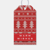 Warme Wünsche Nordic Strick Red Custom Geschenkanhänger (Vorderseite)